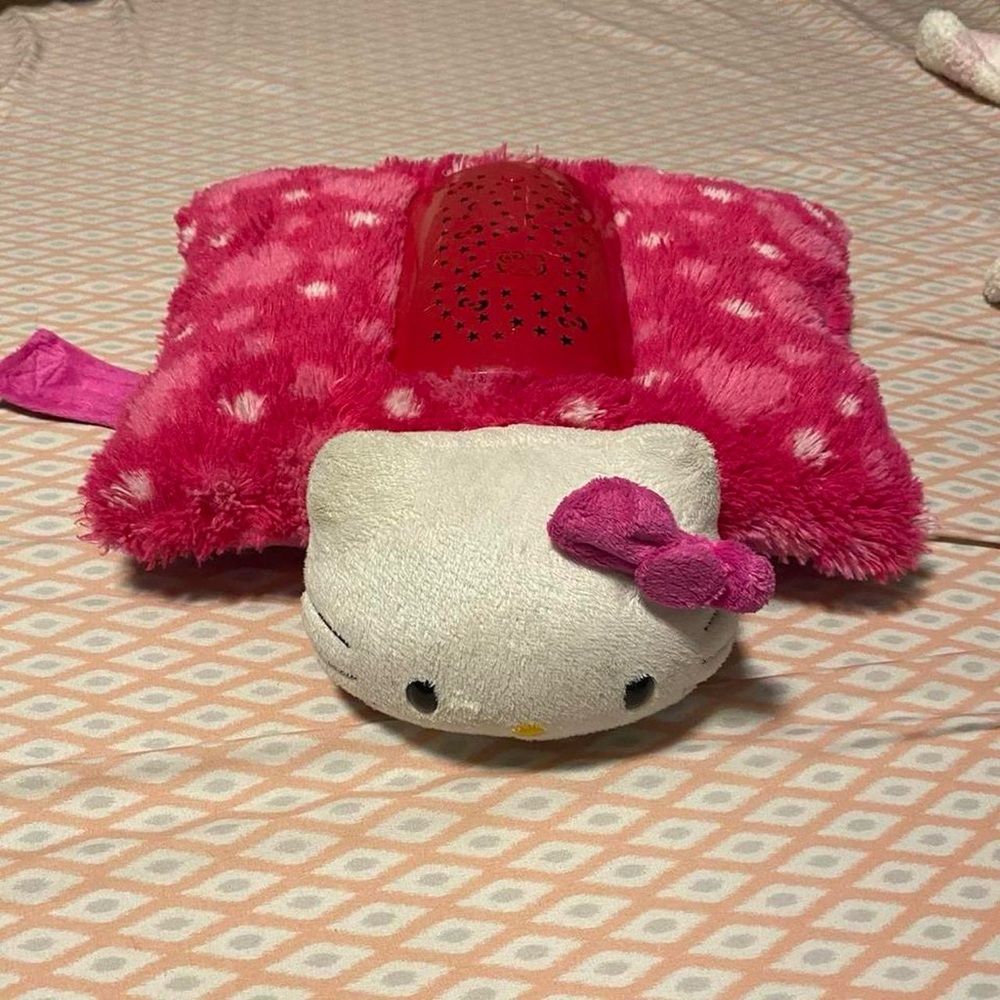 Hello Kitty Pink and White Plush Pillow